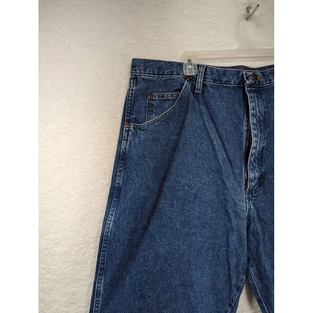 Wrangler 31 Jeans Mens‎ 42x34 Blue Denim Relaxed Cowboy Workwear 31MWZGK